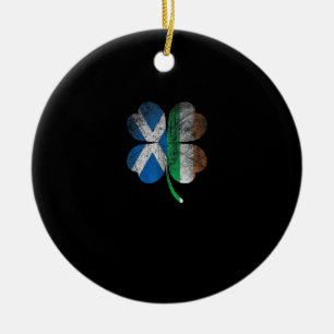 Adorno De Cerámica Bandera escocesa irlandesa Shamrock Ireland Saint