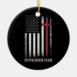 Adorno De Cerámica Bandera estadounidense cristiana en Estados Unidos