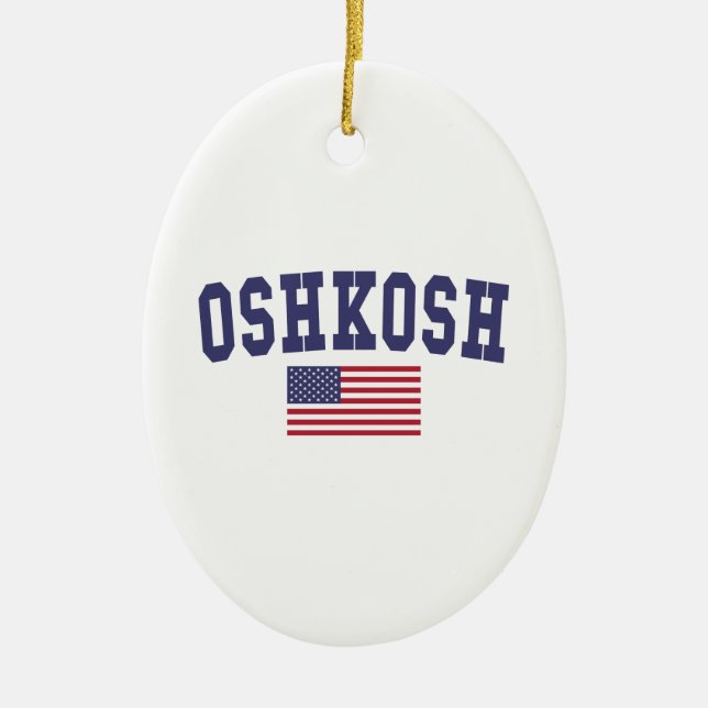 Adorno De Cerámica Bandera estadounidense de Oshkosh (Frente)