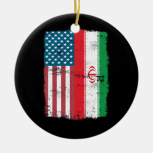 Adorno De Cerámica Bandera estadounidense iraní - RAÍCES IRANÍES