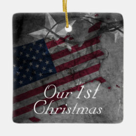 Adorno De Cerámica Bandera estadounidense personalizada Nuestros prim