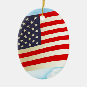 Adorno De Cerámica Bandera estadounidense tira rayas honra a las trop