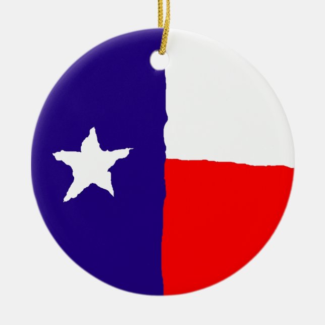Adorno De Cerámica Bandera Estatal de Arte Pop de Texas (Frente)
