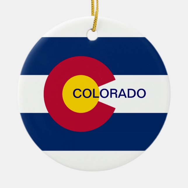 Adorno De Cerámica Bandera Estatal de Colorado (Frente)