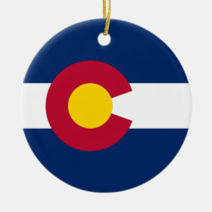 Adorno De Cerámica Bandera Estatal de Colorado