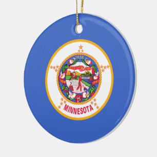 Adorno De Cerámica Bandera estatal de Minnesota