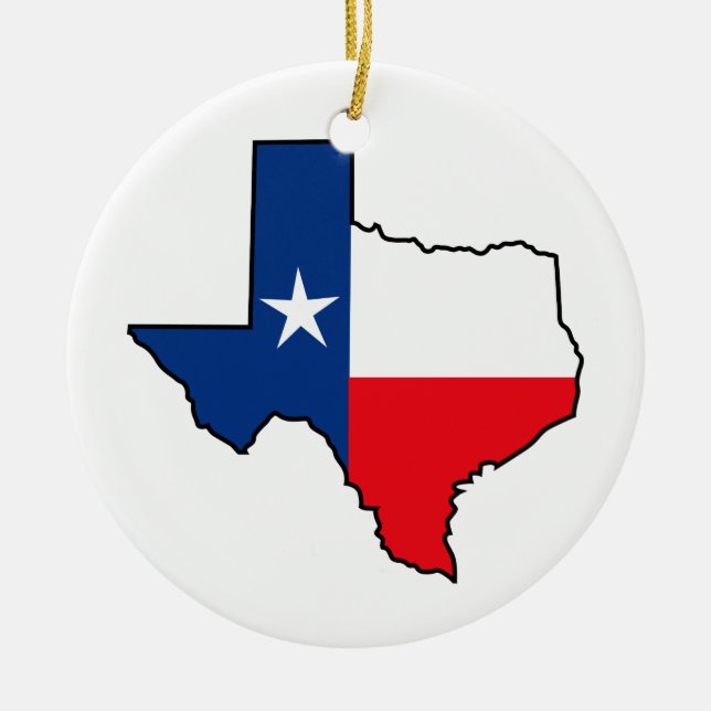 Adorno De Cerámica Bandera Estatal de Texas (Frente)