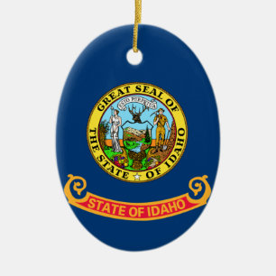 Adorno De Cerámica Bandera Estatal Idaho