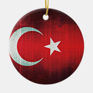 Adorno De Cerámica Bandera estilizada de Turquía