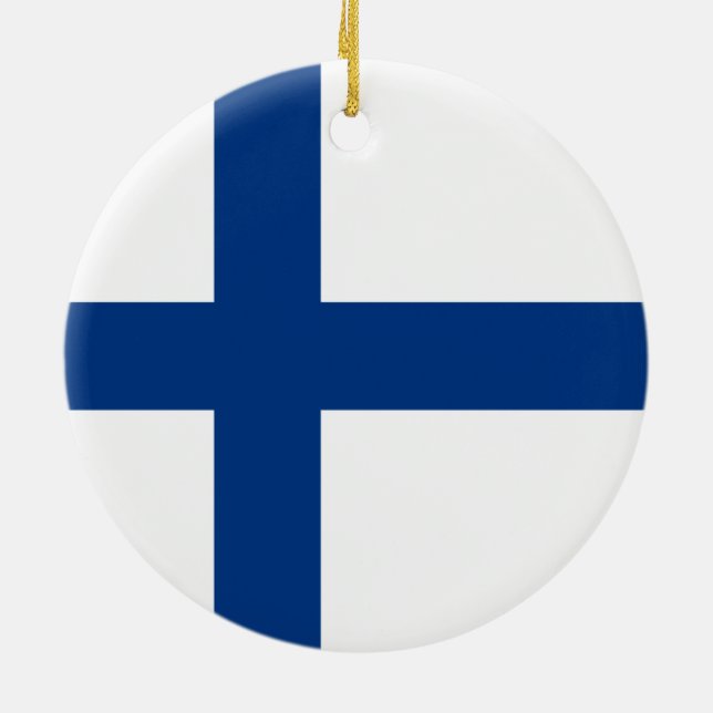 Adorno De Cerámica Bandera finlandesa (Finlandia) (Atrás)
