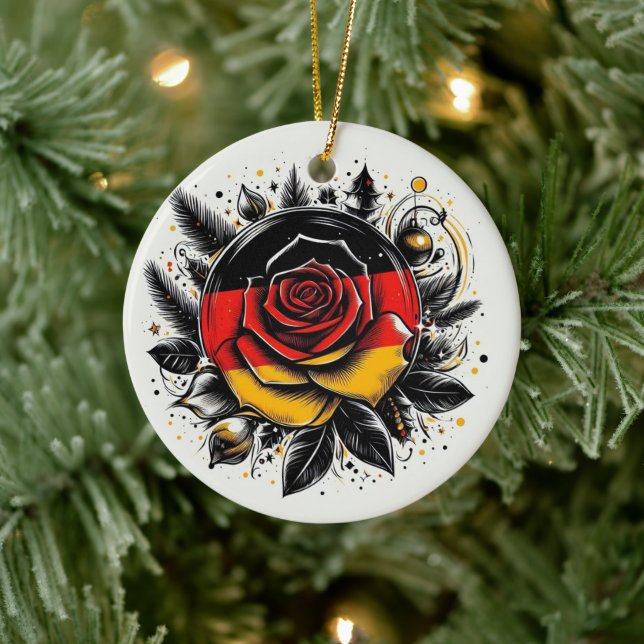 ADORNO DE CERÁMICA BANDERA FLORAL ALEMANA INSPIRADA (Árbol)