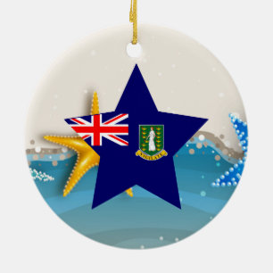 Adorno De Cerámica Bandera fresca de British Virgin Islands en la