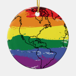Adorno De Cerámica Bandera global LGBTQ+