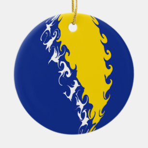 Adorno De Cerámica Bandera Gnarly de Bosnia y Hercegovina