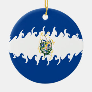 Adorno De Cerámica Bandera Gnarly de El Salvador