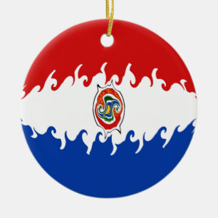 Adorno De Cerámica Bandera Gnarly de Paraguay