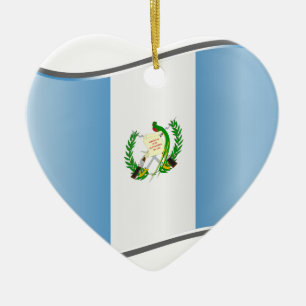 Adorno De Cerámica Bandera guatemalteca ondulada