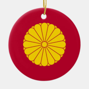 Adorno De Cerámica bandera imperial Japón símbolo emperador flor amar