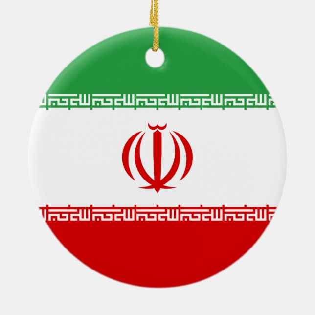 Adorno De Cerámica Bandera iraní (Irán) (persa) (Atrás)