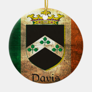 Adorno De Cerámica Bandera irlandesa del Escudo Davis