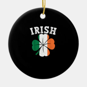 Adorno De Cerámica Bandera irlandesa Shamrock St Patrick Day Vintage