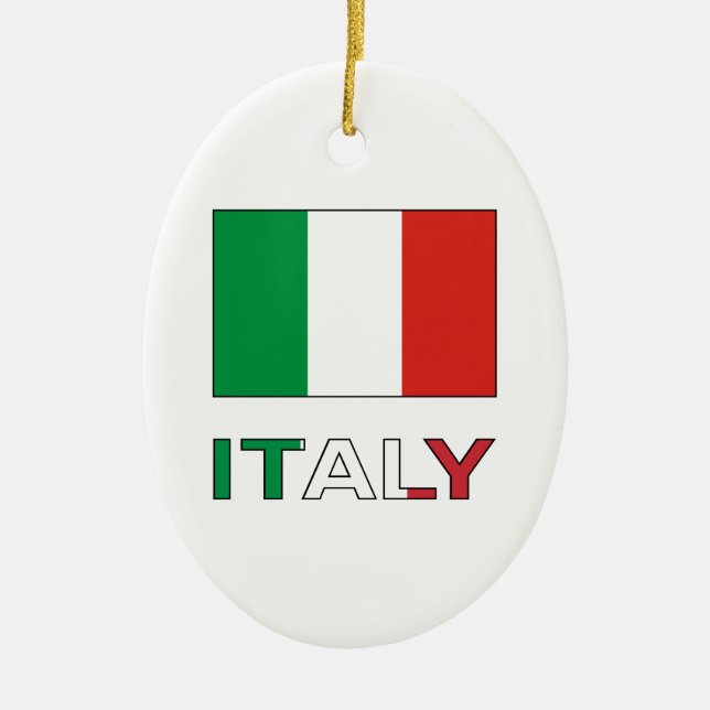 Adorno De Cerámica Bandera italiana (Frente)