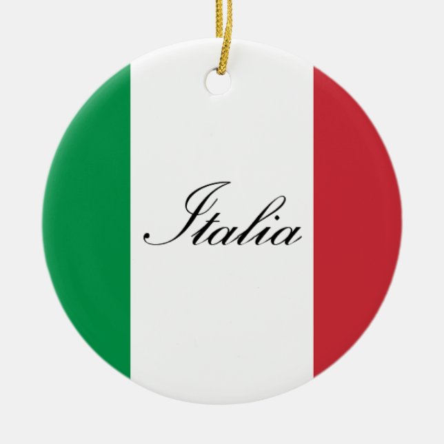 Adorno De Cerámica Bandera italiana - bandera de Italia - Italia (Frente)