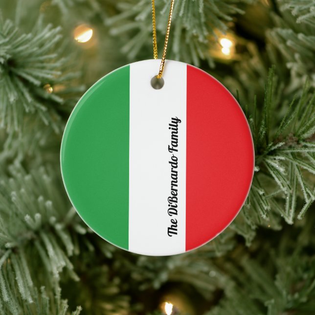 Adorno De Cerámica Bandera italiana personalizada (Árbol)