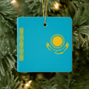 Adorno De Cerámica Bandera kazaja de Kazajistán zKZ001,