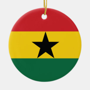 Adorno De Cerámica Bandera llana de Ghana