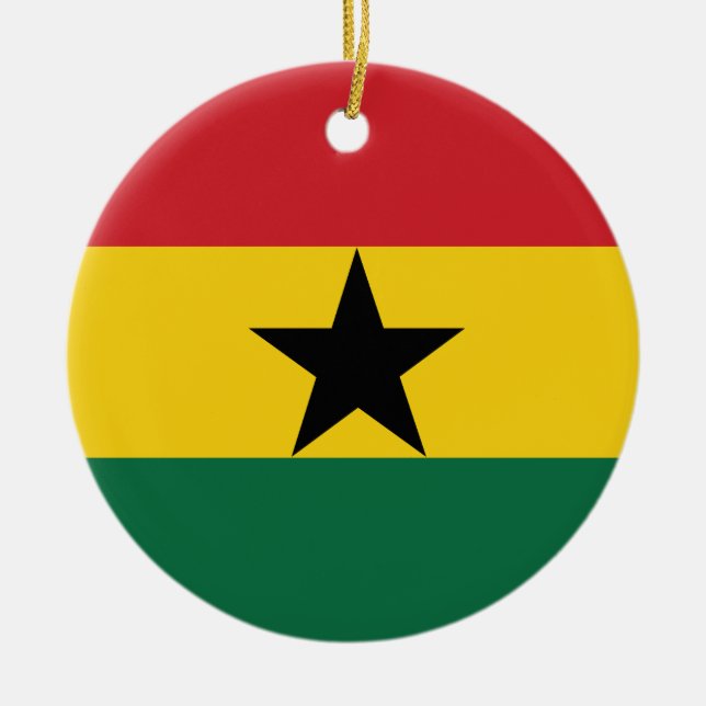Adorno De Cerámica Bandera llana de Ghana (Frente)