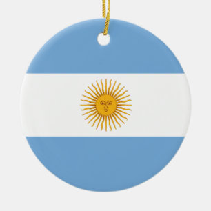 Adorno De Cerámica Bandera llana de la Argentina