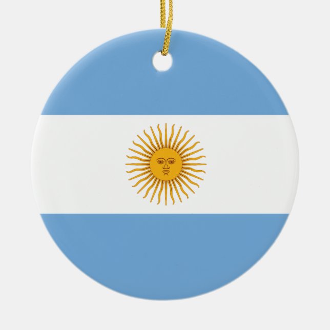 Adorno De Cerámica Bandera llana de la Argentina (Frente)