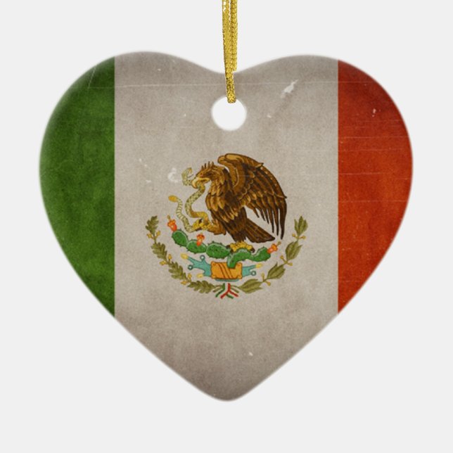 Adorno De Cerámica Bandera mexicana de México del Grunge fresco (Frente)