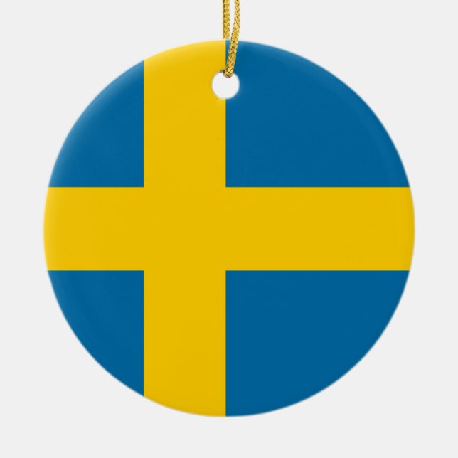 Adorno De Cerámica Bandera nacional de Suecia (Frente)