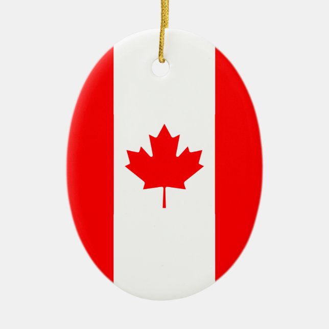 Adorno De Cerámica Bandera Nacional Patriótica de CANADÁ (Frente)