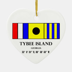 Adorno De Cerámica Bandera náutica de la isla de Tybee