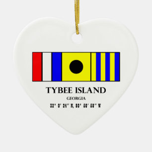 Adorno De Cerámica Bandera náutica de la isla de Tybee