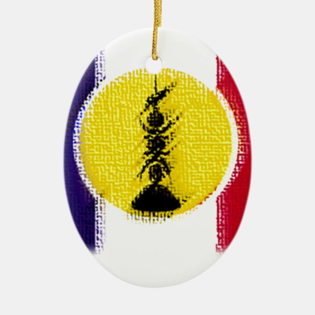 Adorno De Cerámica bandera ncl FRA KNK (Frente)