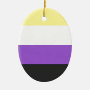 Adorno De Cerámica Bandera No-Binaria