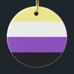 Adorno De Cerámica Bandera No-Binaria<br><div class="desc">Bandera No-Binaria,  no-Binaria,  no binario,  enby,  nonbinary,  orgullo,  bandera,  agender,  genderless,  género,  pangender,  bigender</div>