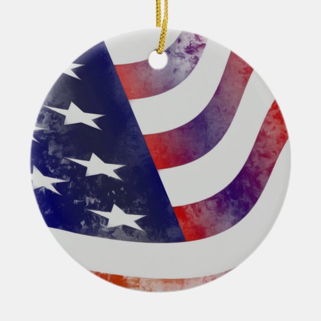 Adorno De Cerámica Bandera norteamericana de Grunge (Frente)