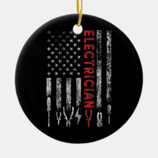 Adorno De Cerámica Bandera norteamericana electrista graciosa