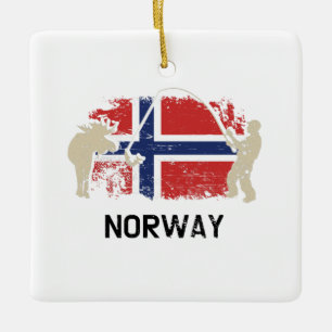 Adorno De Cerámica Bandera noruega