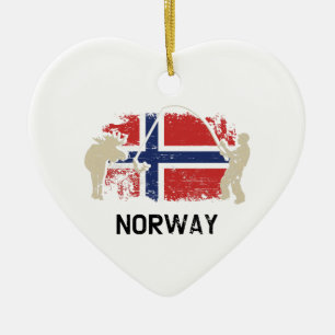 Adorno De Cerámica Bandera noruega