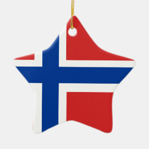 Adorno De Cerámica Bandera noruega personalizado (Norske Flagg)