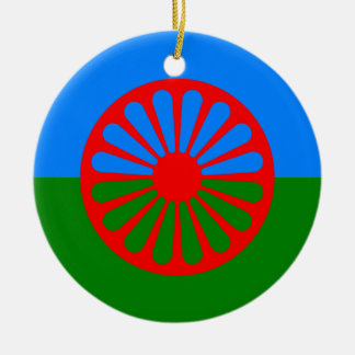 Adorno De Cerámica Bandera oficial del gitano del Romany