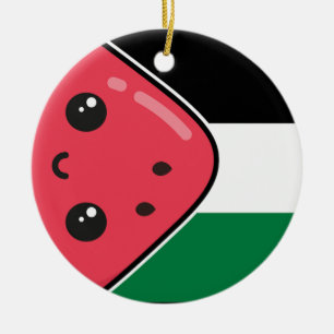 Adorno De Cerámica Bandera palestina linda con Palestina sin sandía