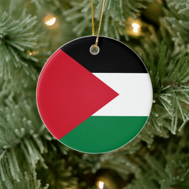 Adorno De Cerámica Bandera palestina (Palestina) (Árbol)