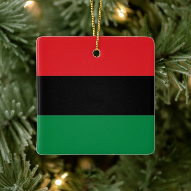 Adorno De Cerámica Bandera panafricana de la UNIA Kwanzaa (Árbol)